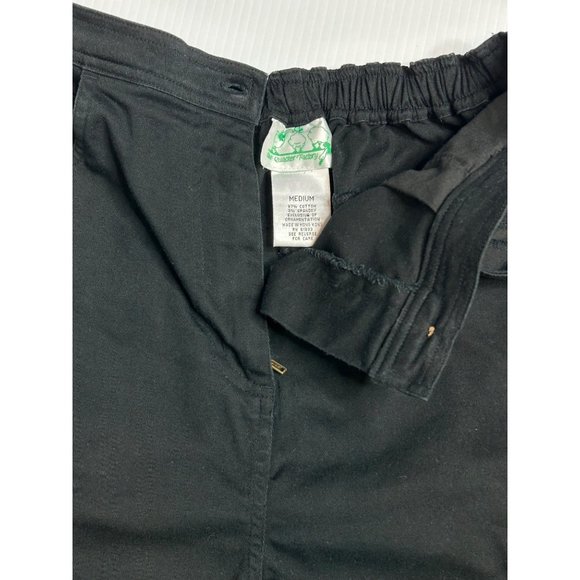 Quacker Factory Womens Medium Black Cropped Capri Black Embroidered Pants - Picture 5 of 7